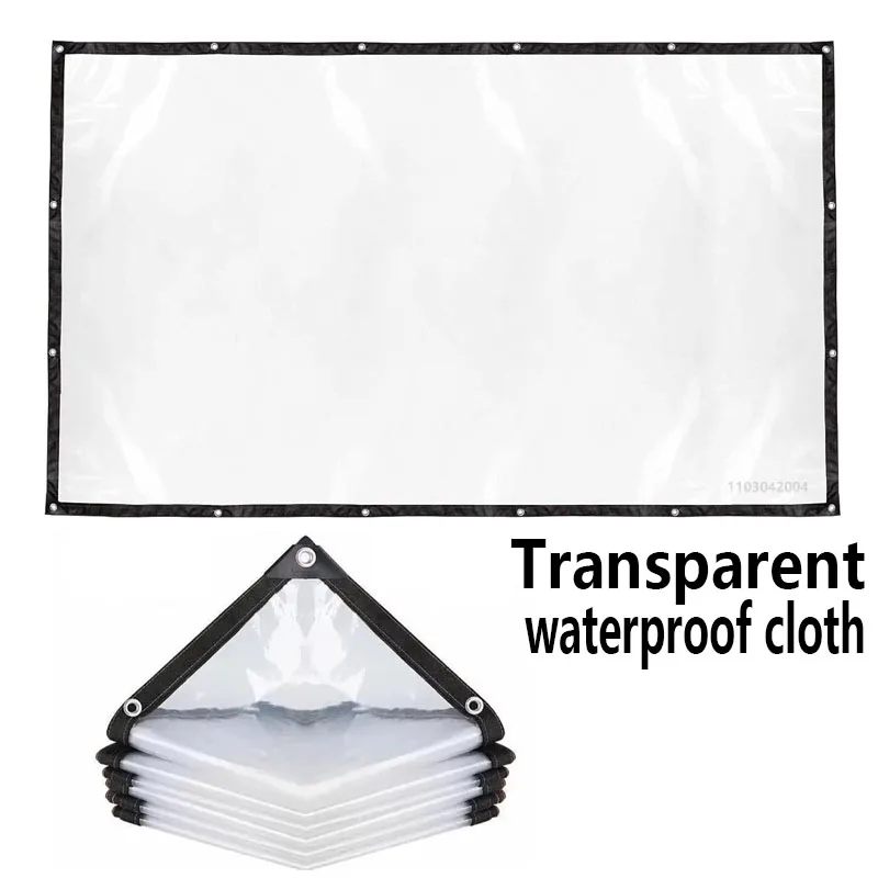 Transparent rainproof shading cloth tarpaulin Lightweight waterproof tarpaulin cover 1x1m 2 waterproof tarpaulin