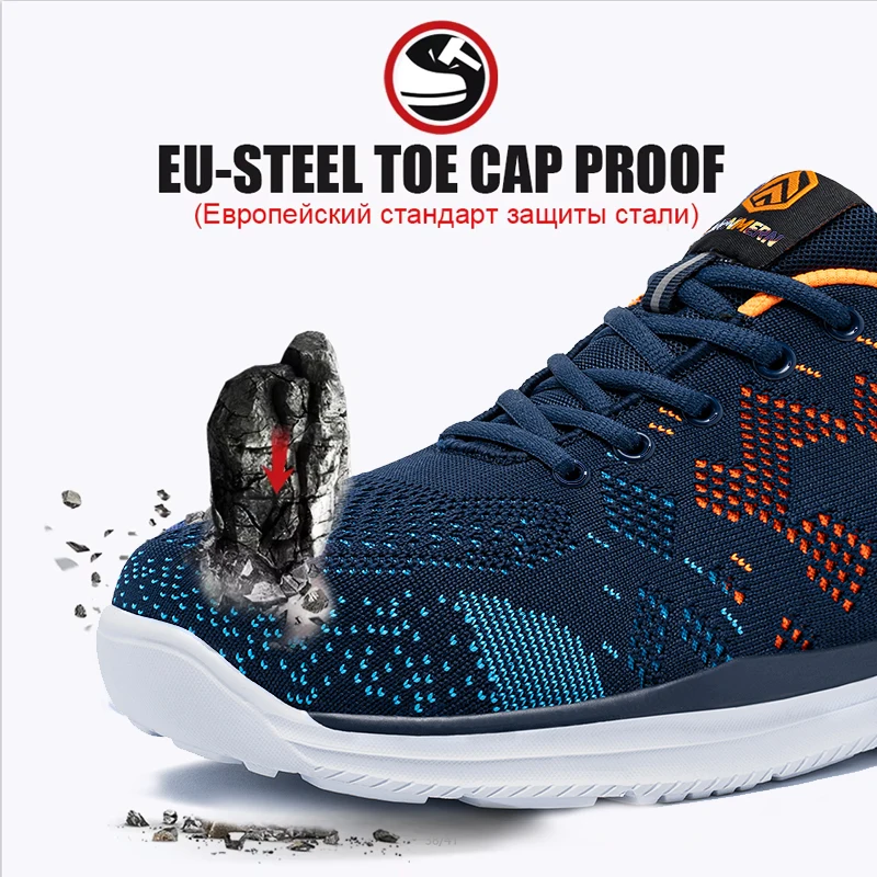 ISOOUS Scarpe Antinfortunistiche Uomo E Donna - Leggere Con Puntale In Acciaio, Traspiranti, Rosse, Taglia 9 UK