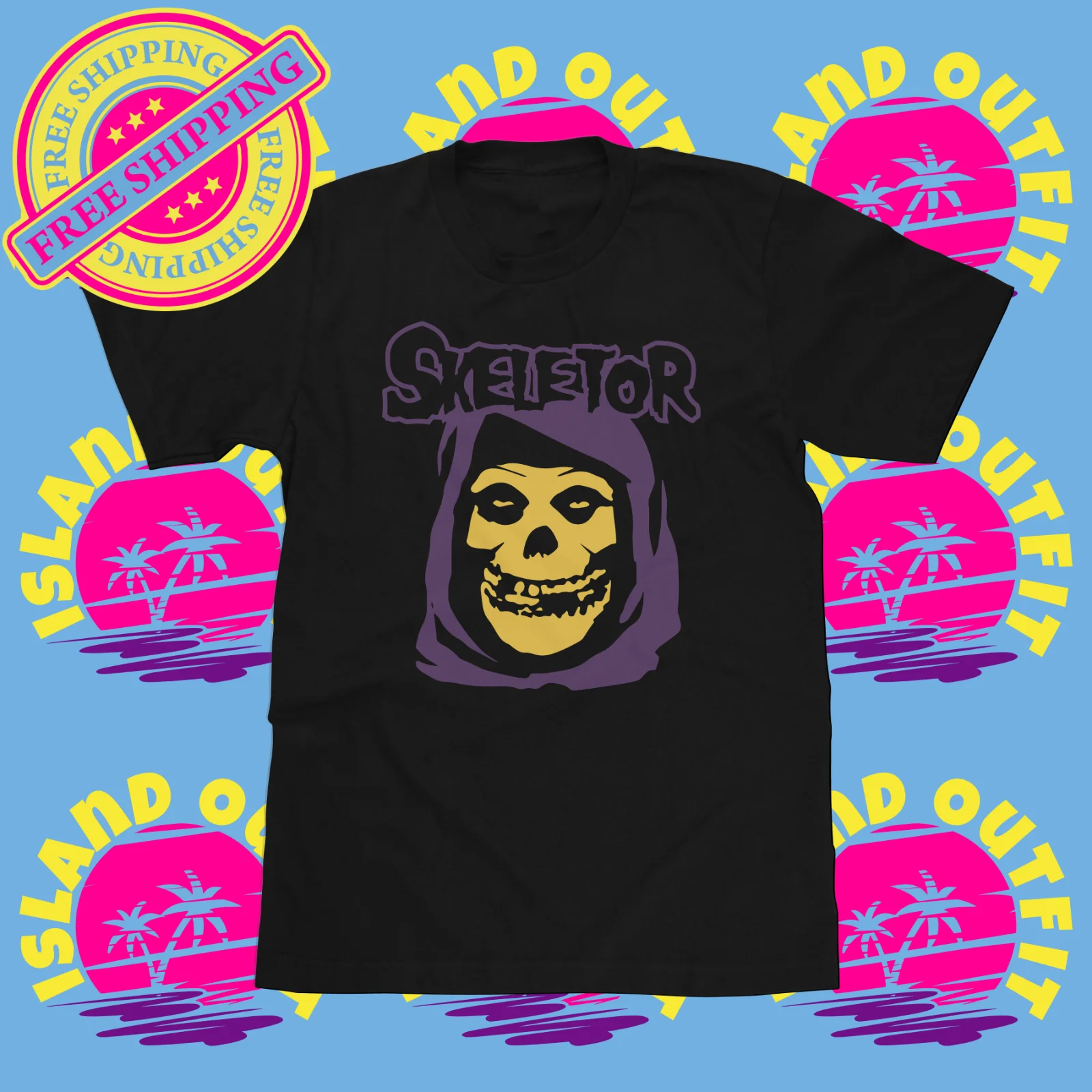 Skeletor Misfits Parody Shirt Fiend Logo Tee Cremisi Ghost Masters Universe