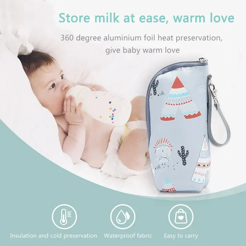 Keep Warm Portable Baby Bottle Bag 360 Degree Aluminium foil heat preservation bottle bag baby bottle insulation sleeve baby bottle insulation bag milk insulation bag