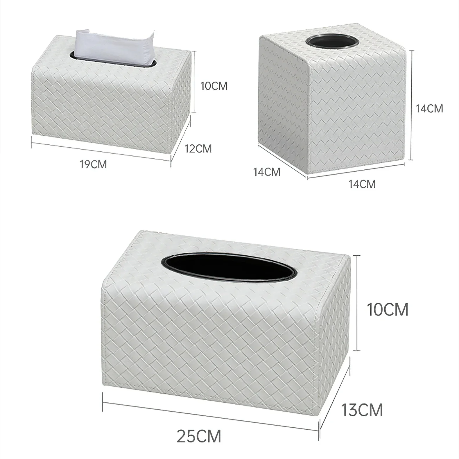 Woven Textured Paper Drawer Leather Tissue Box Rectangular Paper Box Square Storage Tank Living Room Home Decoration Storage 4