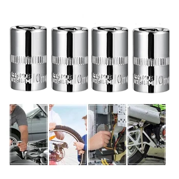 DIY 자동차 가정용 수리용 수공구, 1/4 인치 드라이브, 10mm 얕은 소켓, 크롬 바나듐 스틸, 4 개