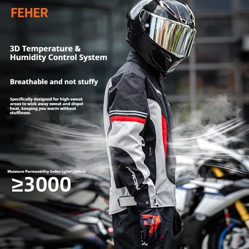 FEHER JK-033 남성용 오토바이 재킷 사계절용 2겹 방풍 방수 추락 방지 보온 보호 라이딩 기어 (오토바이용)