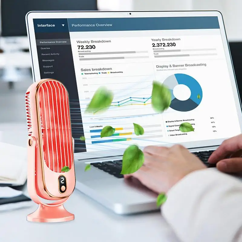 Desktop Tower Cooling Fan 5 Wind Speeds Air Cooling Tower Fans Bedroom Cooling Fan USB Rechargeable Small Fan For Bedroom