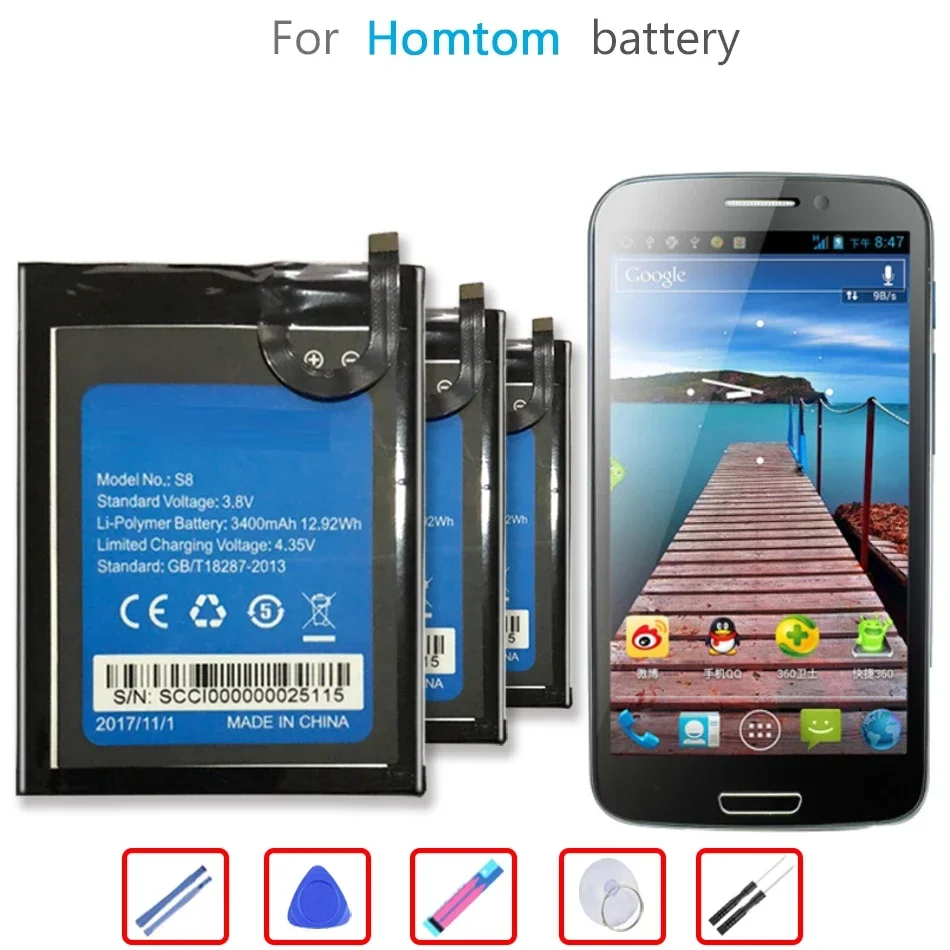 

Аккумулятор 3400 мА · ч для Φ S8 5,7 дюйма HOMTOM Batteria + Бесплатные инструменты