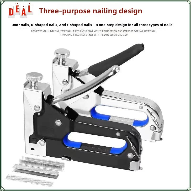 2026 Hot Selling Manual Three in One Stapler/nail Gun Suitable for Woodworking Interior Decoration and DIY Hand Tools 