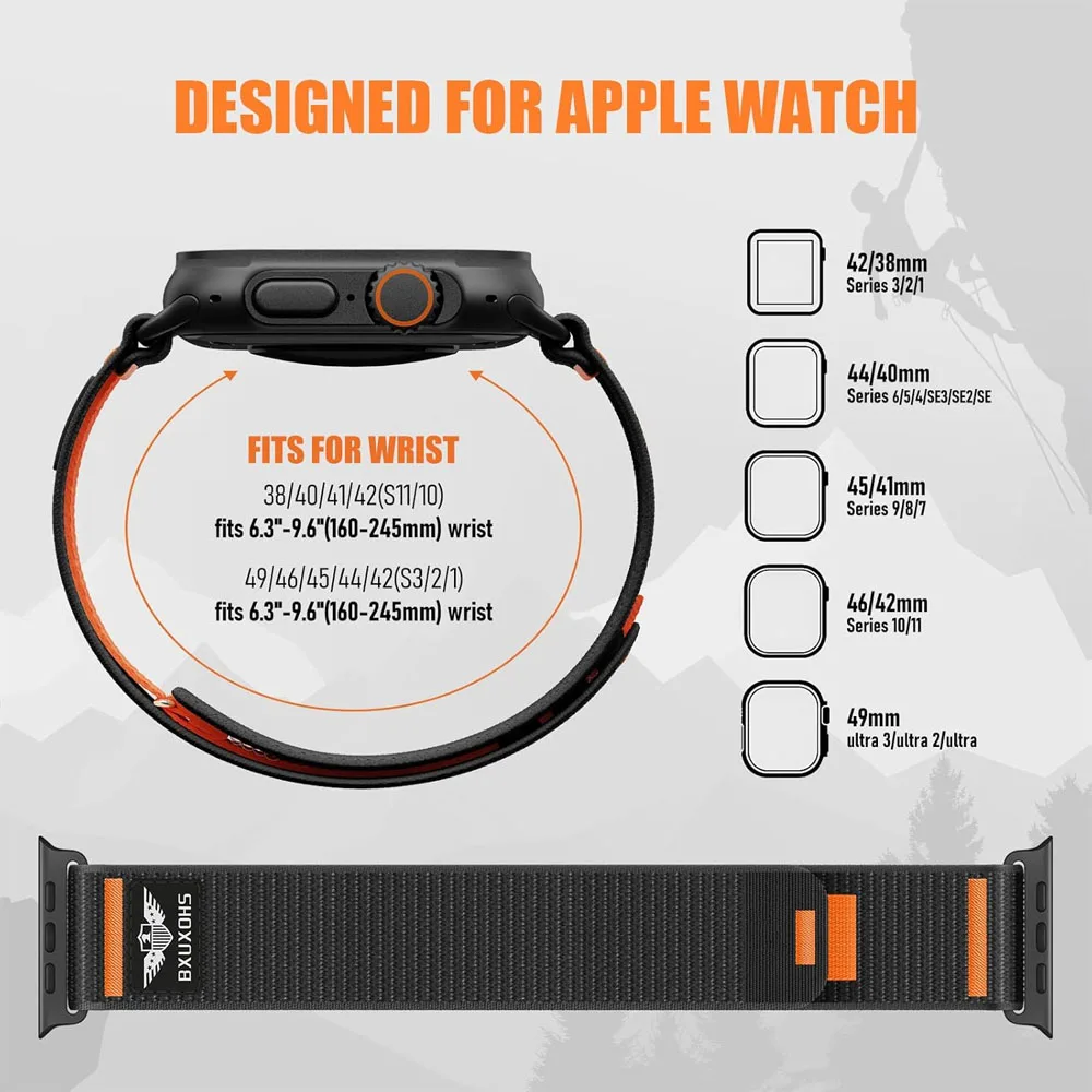 Nylon Sport Loop Strap for Apple Watch - Vibrant and Comfortable Bracelet