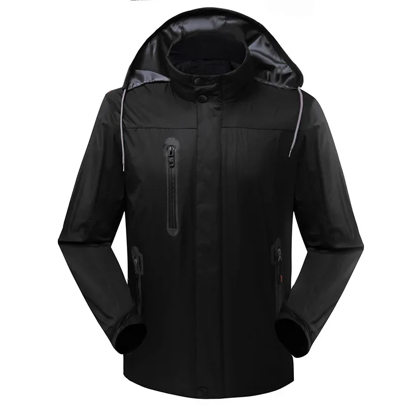 Outdoor Mountaineering Suit Windproof Solid Color Single Layer Fleece Lining Non-detachable Waterproof Hiking Down Jacket