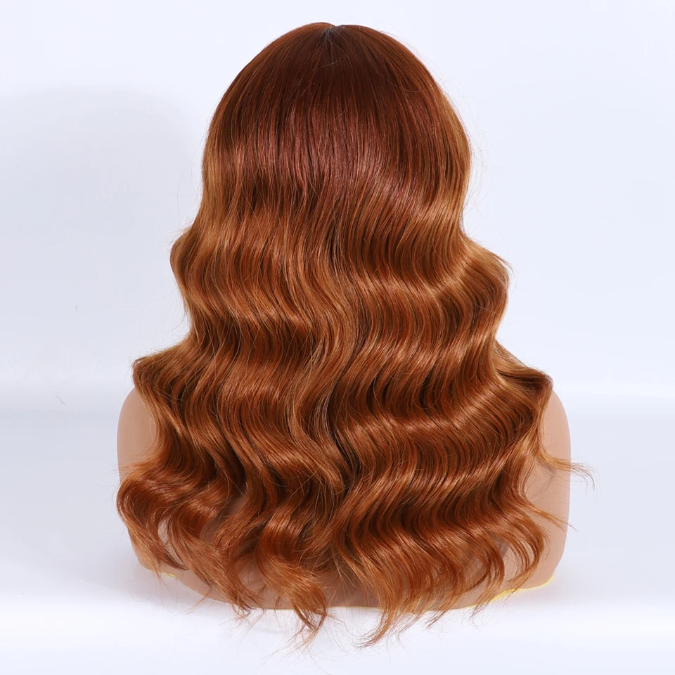 Synthetic Lace Front Wigs For Women 16 Inch Short Loose Body Wave Ombre Blonde Brown Ginger White Lace Wig Curly Cosplay Wigs