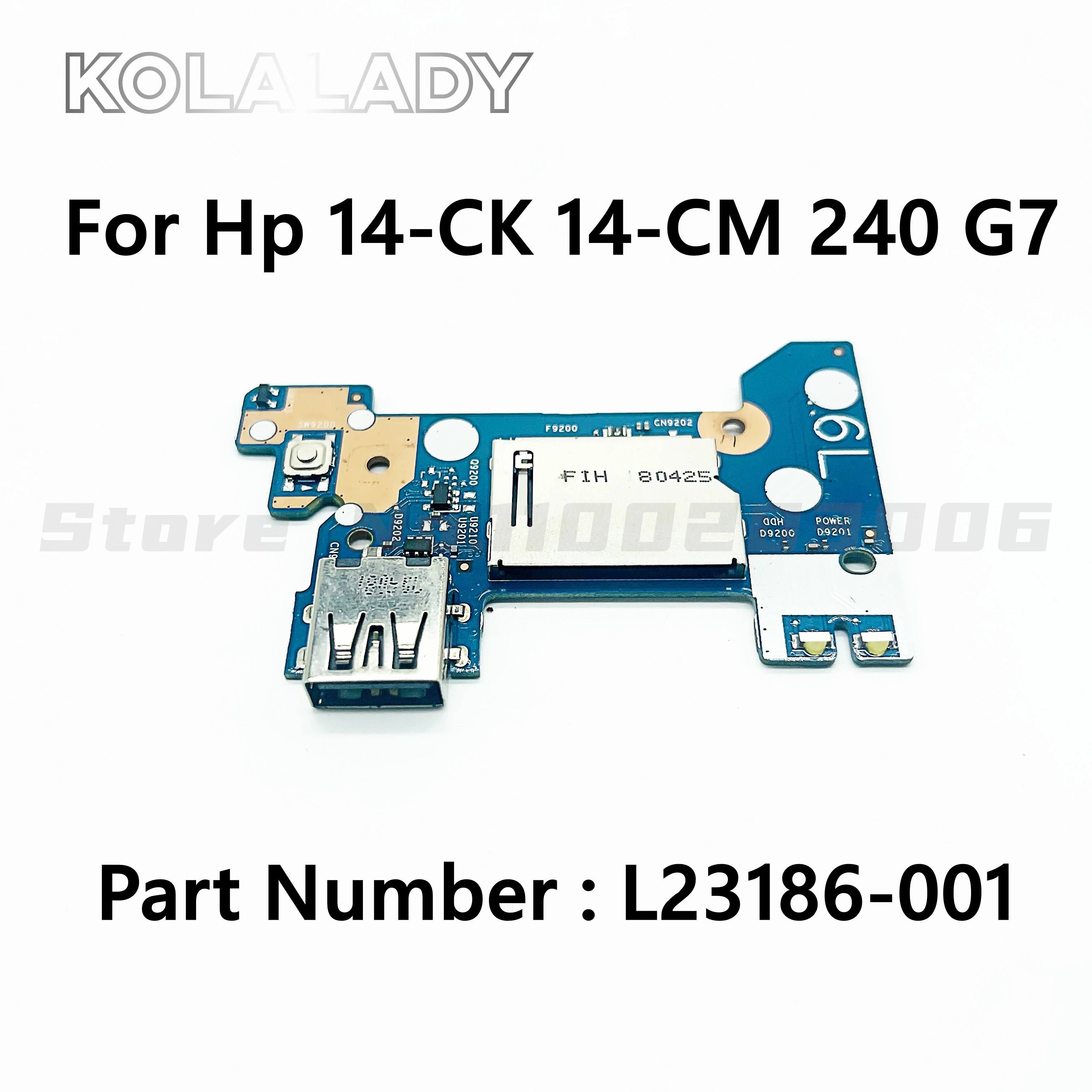 

For Hp 14-CK 14-CM 240 G7 Series Laptop SD Card Reader USB Port Board W/ Cable L23186-001 6050A2983901 100% Tested Fast Ship