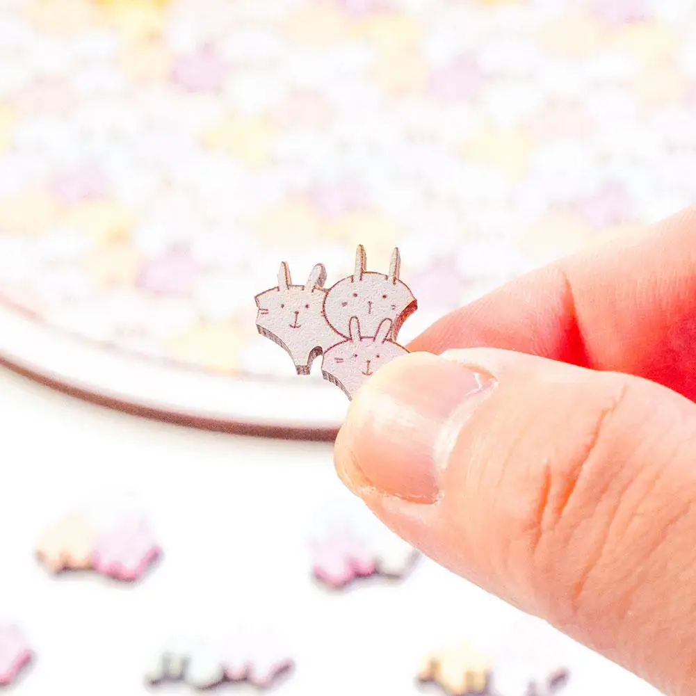 4 styles Wooden Puzzle Creative Gifts Stress Relief Puzzle Home Decor Rabbit Dog Snowman Cat Cartoon IQ Puzzles Jigsaw Toys