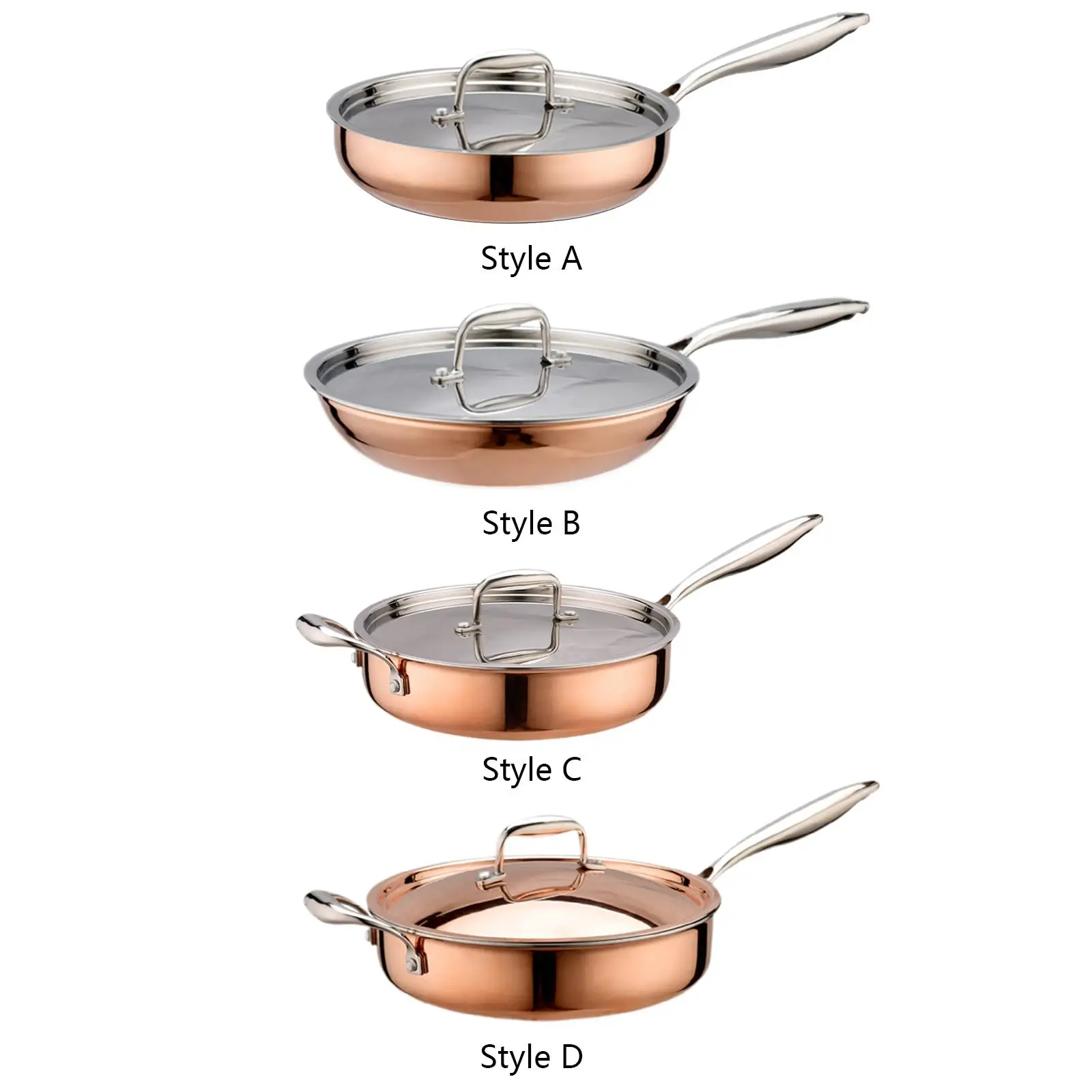 Stainless Steel Frying Pan Kitchen Round Saute Pan with Lid for Kitchen Rvs Stainless Steel Frying Pan Kitchen Round Saute Pan with Lid for Kitchen Rvs