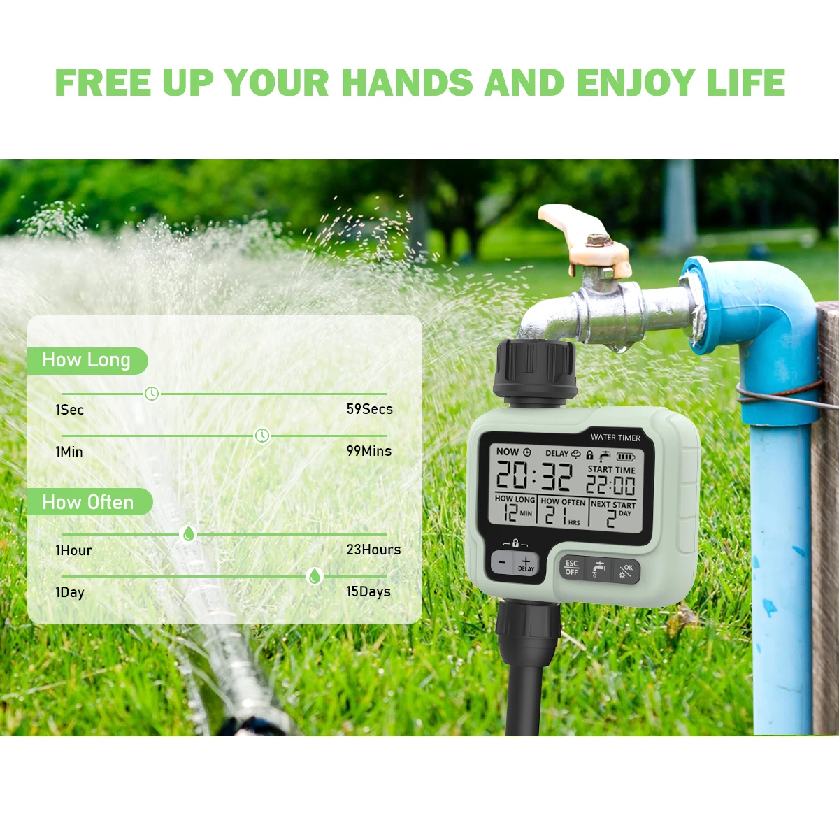 HCT-322 automatische Wasser timer Garten digitale Bewässerungs maschine intelligente Sprinkler im Freien verwendet, um Wasser und Zeit zu sparen — изображение 5