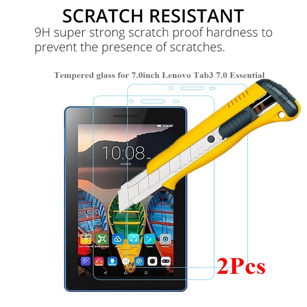 2-Pack Premium Screen Protector for Lenovo Tab3 7.0 Essential - HD Tempered Glass