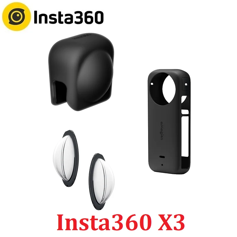 Insta360 X3 Silicone Protective Case Body Cover Lens Guards Cap For Insta 360 X 3 Accessories