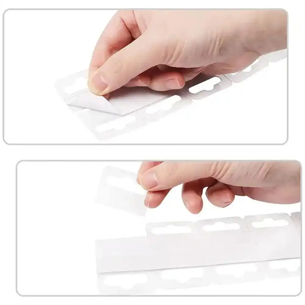 100 Stück Hängelaschen mit rundem Loch, Hängeetiketten, Verstärkung, selbstklebende, robuste Display-Tags zum Aufhängen von Einzelhandelsdisplays – Detail 16