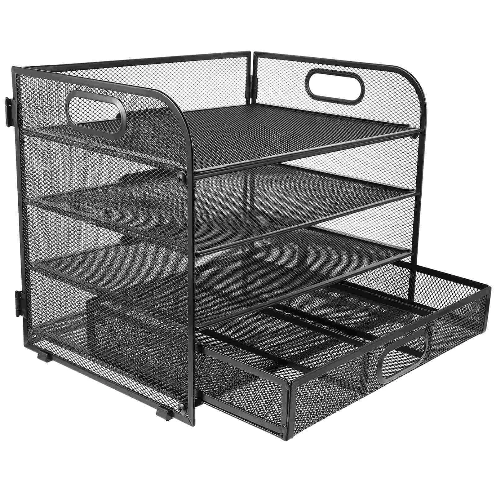 

Desk File Organizer 4-tier File Holder Document File Organizer File Metal Mesh Organizer