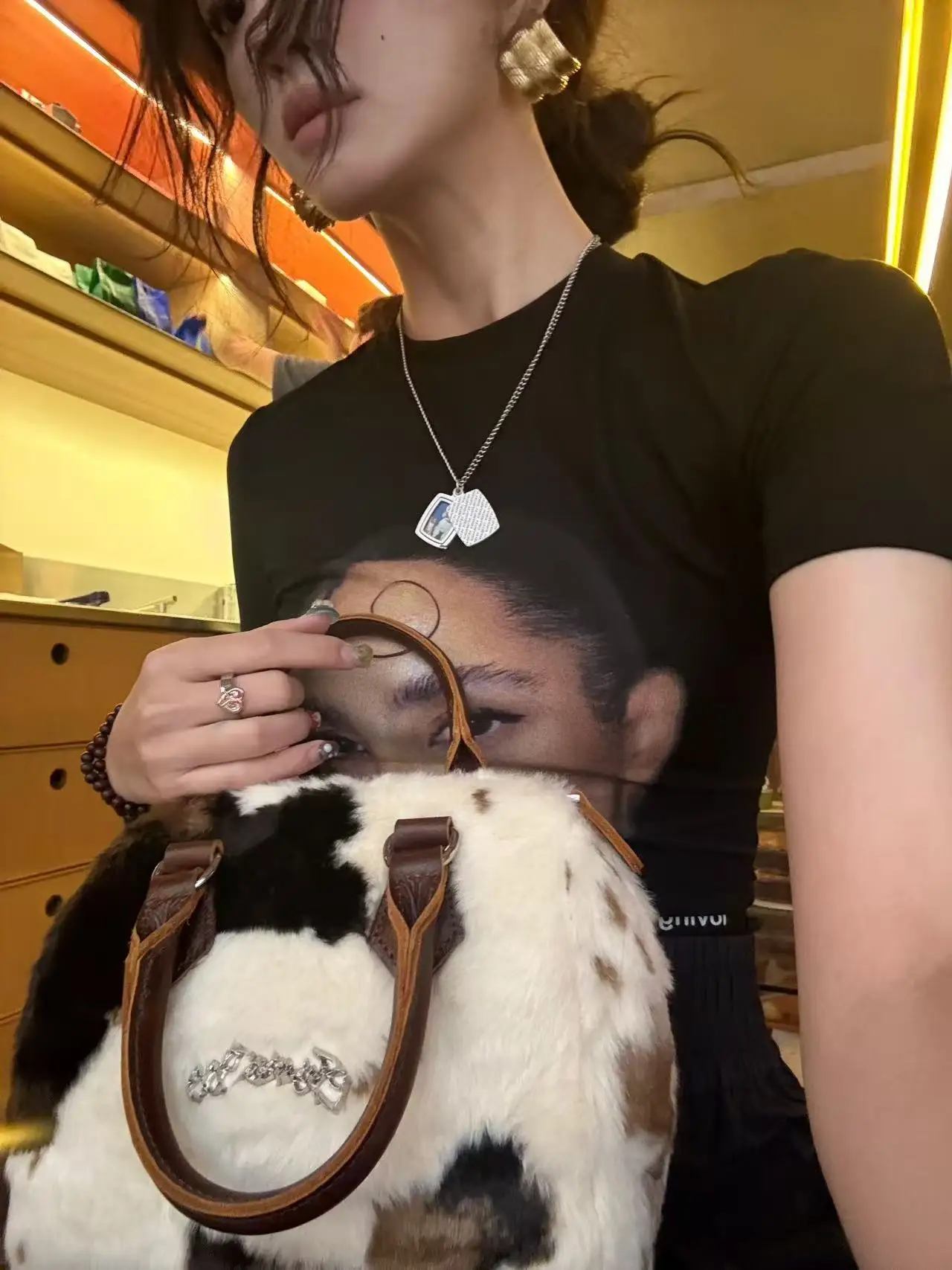 Fashionable Handbag New Arrival Simple Stylish Women Bag Trendy Underarm Pillow Bag Square horsehair Zipper Single Shoulder Bag