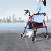 Walking Aid for The Elderly, Safe and Seatable Walker, Adjustable Height Assisted Mobility Scooter, One-Touch Folding Trolley 3