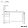 Computer Desk with LED Lights, Gaming Desk with Reversible Shelves and Charging Station, Rustic Brown 2