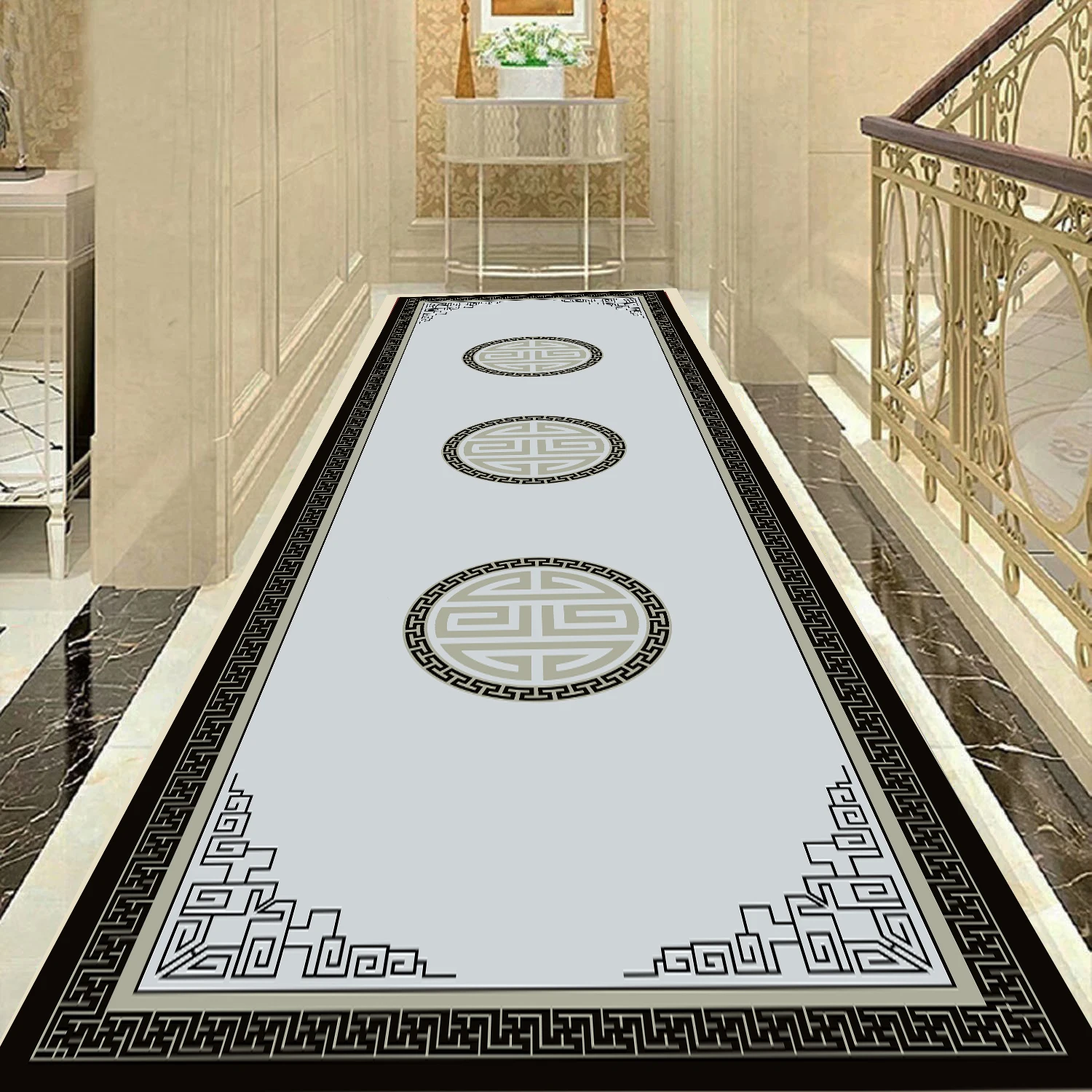 Morocco Long Runner Carpet Hallway Luxury European Style Corridor Rug Anti-skid Floor Bedside Kitchen Mat Passageway Aisle Rug