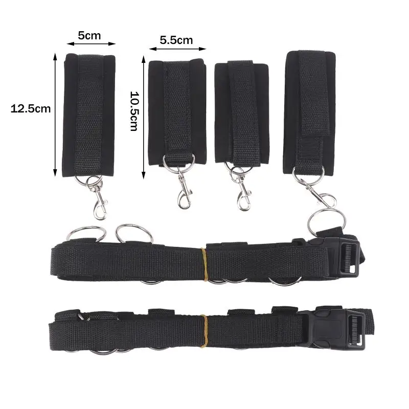 Set di costrizione bondage $% con manette e cavigliere regolabili, accessorio fetish morbido per giochi sensoriali di coppia_voghion.com