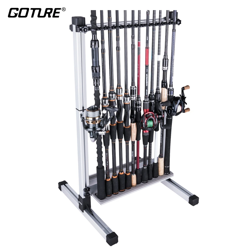 Goture Fishing Rod Storage Rack Aluminum Alloy 24 Slots Fishing