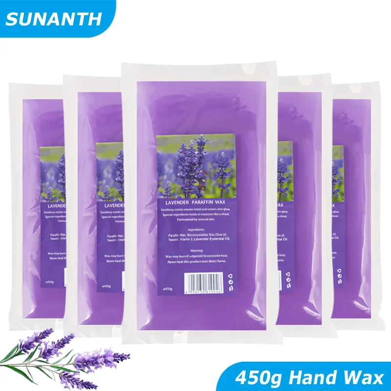 450g/200g Lavender Moisturizing Hands And Feet Mask Peel Off SPA Care Paraffin 1/3Pcs Paraffin Nourishing Hands Restores Gloss