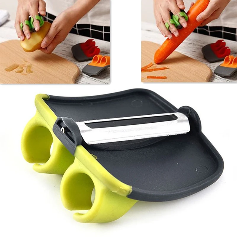 Fruit Peeler Stainless Steel Blade Lemon Grapefruit Fruit Peeler Two Finger Planer Quickly Peeling Kitchen Gadgets