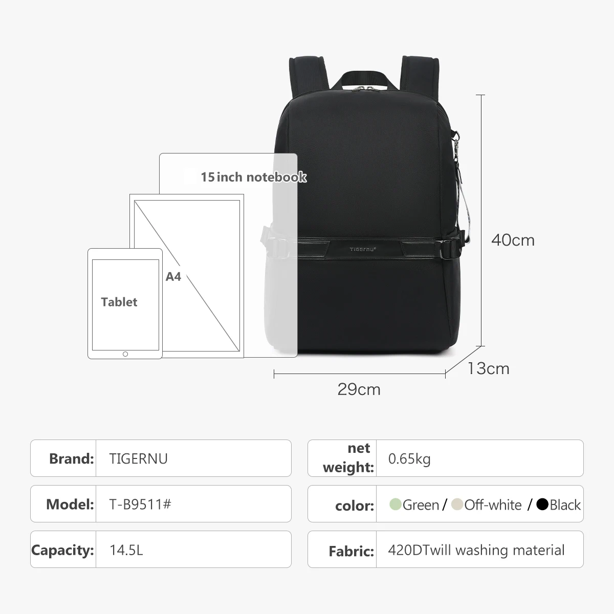 Tigernu New Female Laptop Backpack For 15inch With shockproof Super Light Weight Backpack Women Travel Daily Use Bags 4