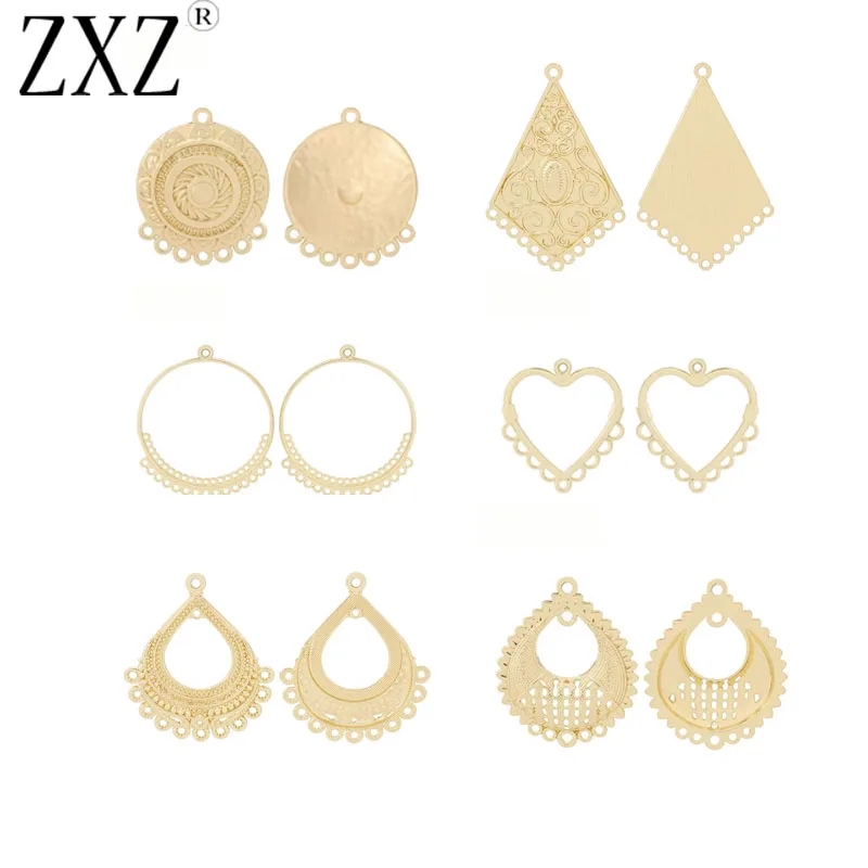 

12pcs Gold Mix Chandelier Components Earring Connector Charms Pendants For DIY Bracelets Necklace Jewellery Making Accessories