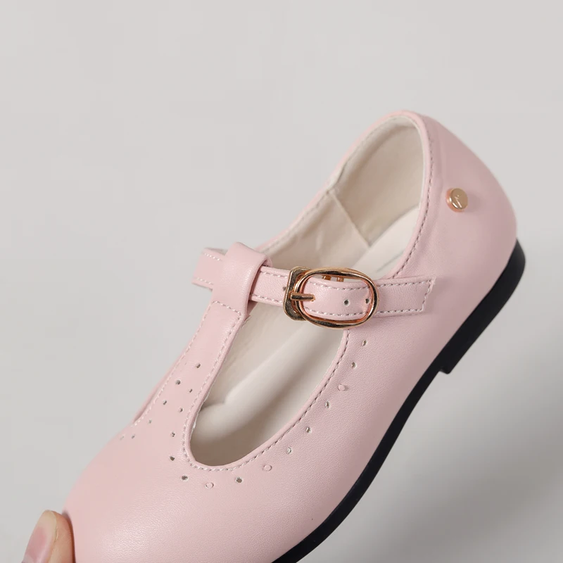 Spring Kids Princess Shoes Children T Bar Shoes Baby Girls Fashion Shos Toddler Ballet Flats Sweet Leather Shoes Mary Jane New 6