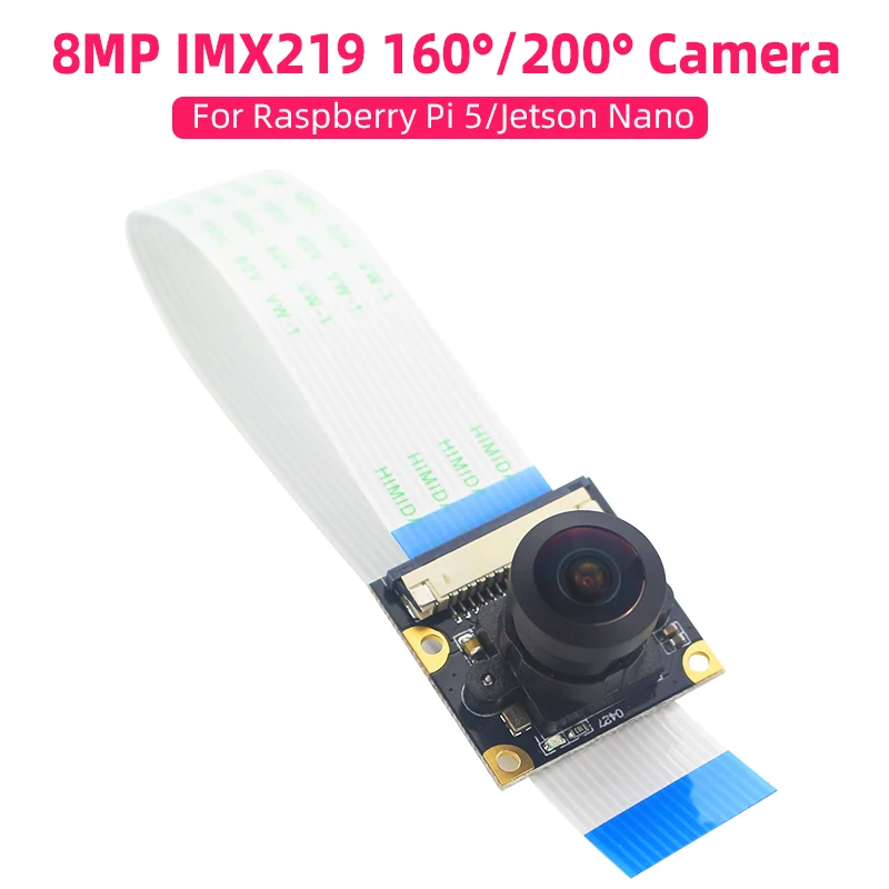 8MP Camera 160° 200° IMX219 Focal Adjustable 3280×2464 1080p30/720p60 640×480p90 Camera Module for Raspberry Pi 5 Jetson Nano