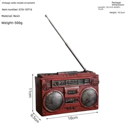 Retro TV Resin Ornament - Colorful Nostalgic Home Decor Accent (18716)
