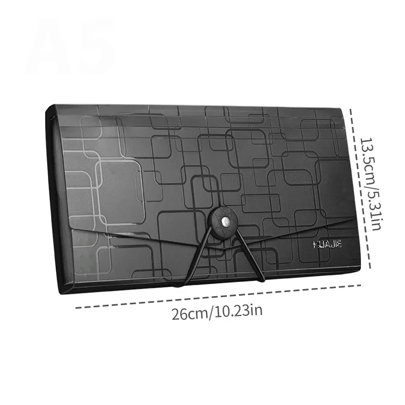 HUAJIEレシート/請求書オーガナイザーフォルダ、ラベル付き多層アコーディオンファイルバッグ、オフィス/家庭用小型請求書収納バインダー