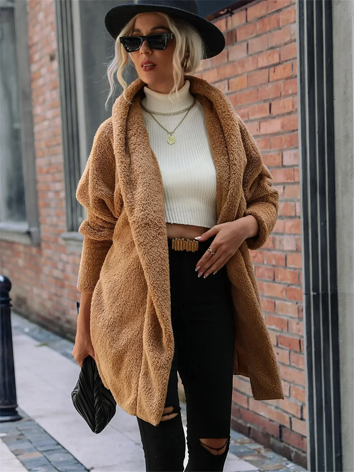 Women's Winter Coat for Women Thick Warm Cardigan Jacket Bubble Velvet Outerwear Clothing Brown Red Purple Woman Clothes Female