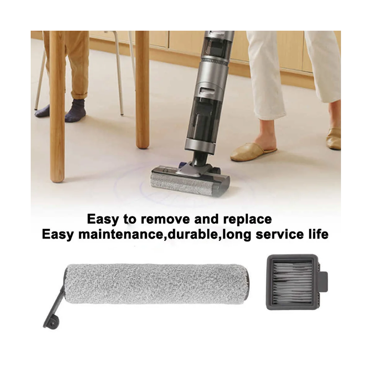 Roller Brush for Dreame H12 / H12 / H12S Max Hepa Filter Replacement Wet and Dry Vacuum Cleaner Accessories Spare Parts