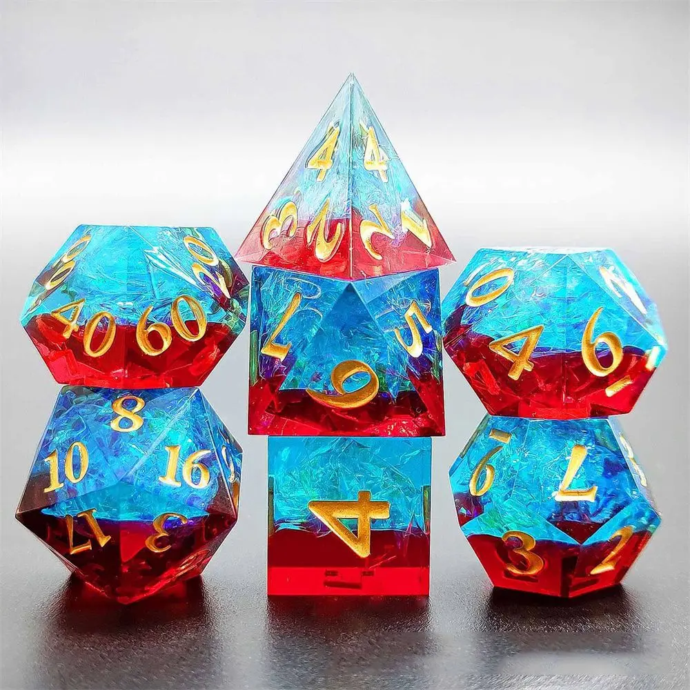 7Pcs/Set New Multi Sides Polyhedral Dice Set Resin Dices Table Games