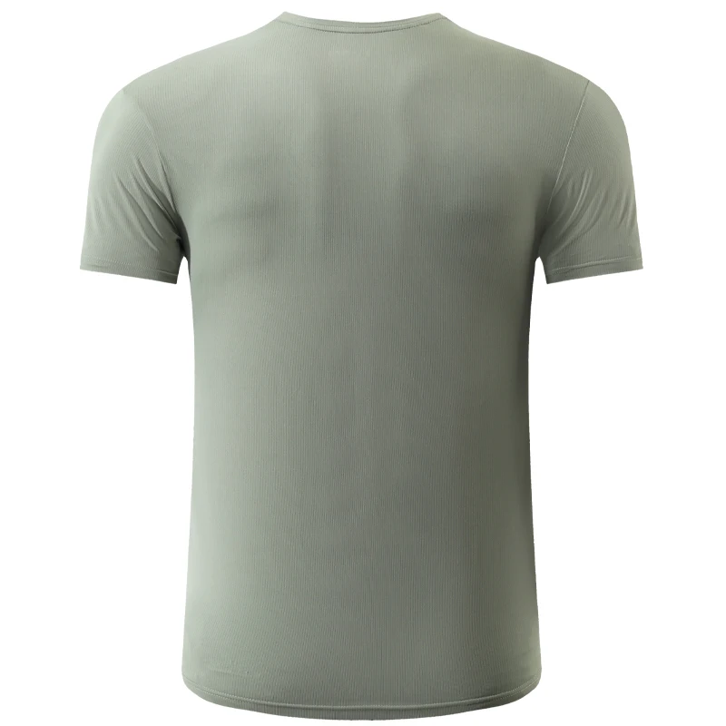 Men Quick Dry Shirts O Neck Fashion Print Nylon Fitness Training Breathable Short Sleeves Summer Running Causal Workout Tees 4
