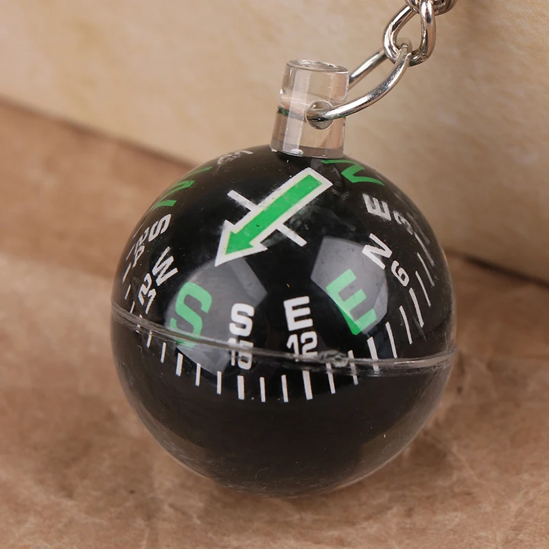 Description Picture 6 of item1pc Ball Keychain Liquid Filled Compass For Hiking Camping Travel Outdoor Survival