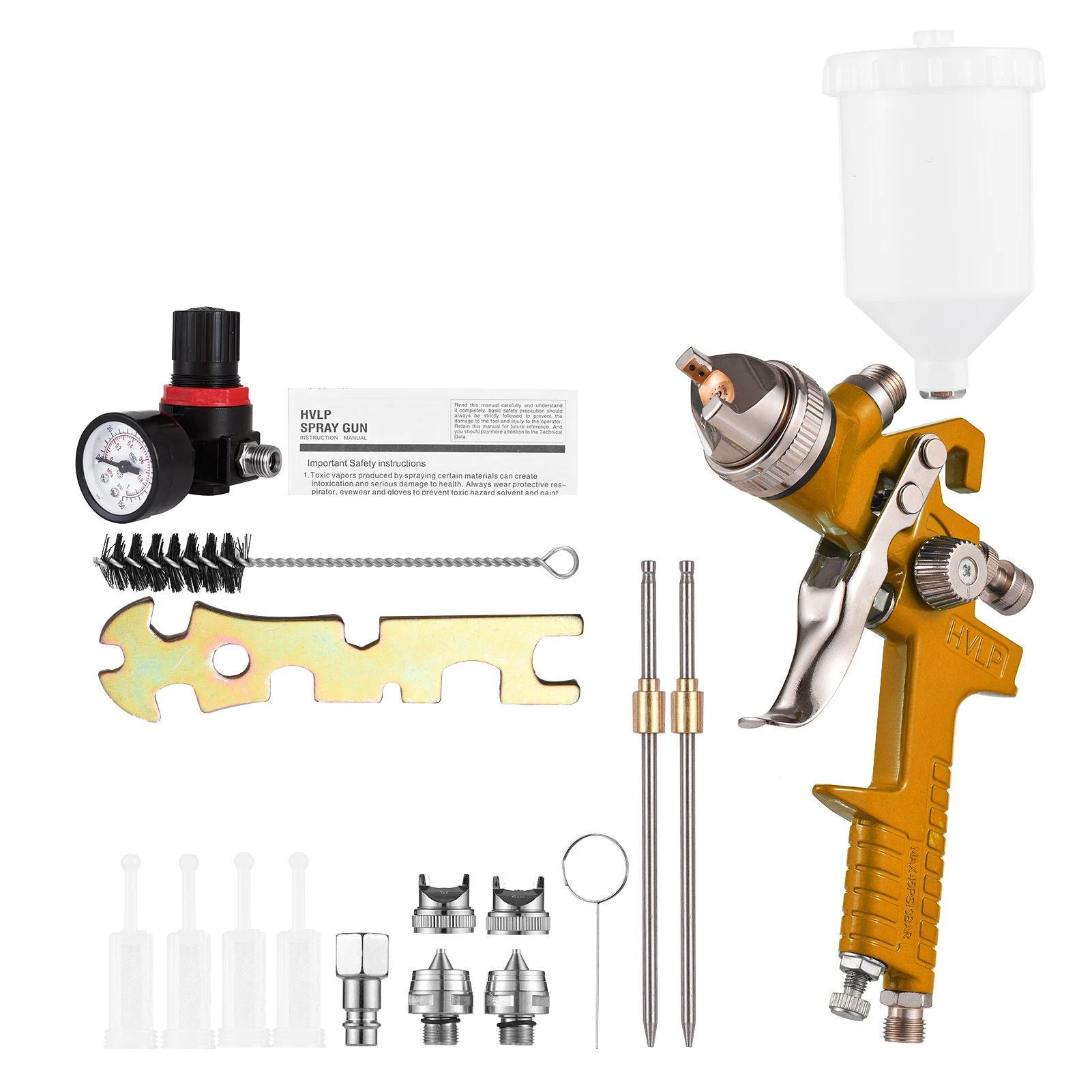 

HVLP Spray Gun Painting Gun Sprayer Spray-machine Gravity-Feed Airbrush Paint Spray Tool with 3pcs Nozzles for Car Spray Painted