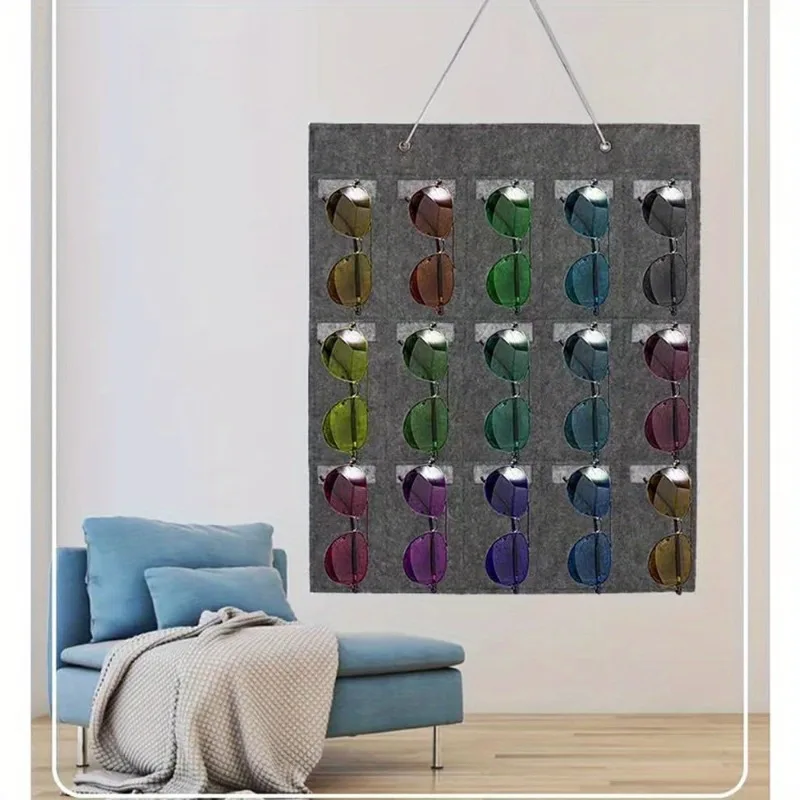Eyeglasses Storage Bag Wall Mounted Sunglasses Holder Rectangular Display Rack Multifunctional Organizer for Glasses Accessories