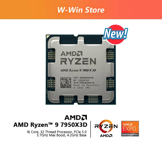 AMD Ryzen 9 7950X3D - 7000 Series 16-Core 4.2 GHz Socket AM5 120W  730143314893