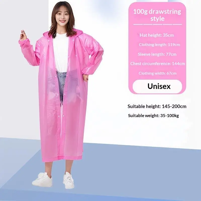 Unisex Thickened Waterproof Hooded Rain Poncho