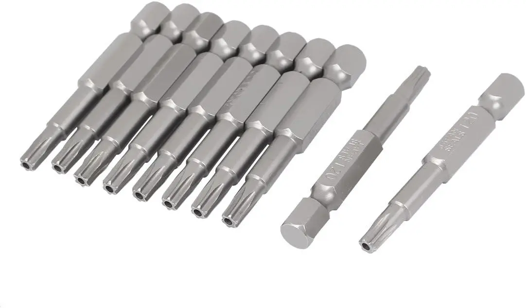 

1/4inch Hex Shank T6 Torx Security Screwdrivers Bits 50mm Length 10pcs