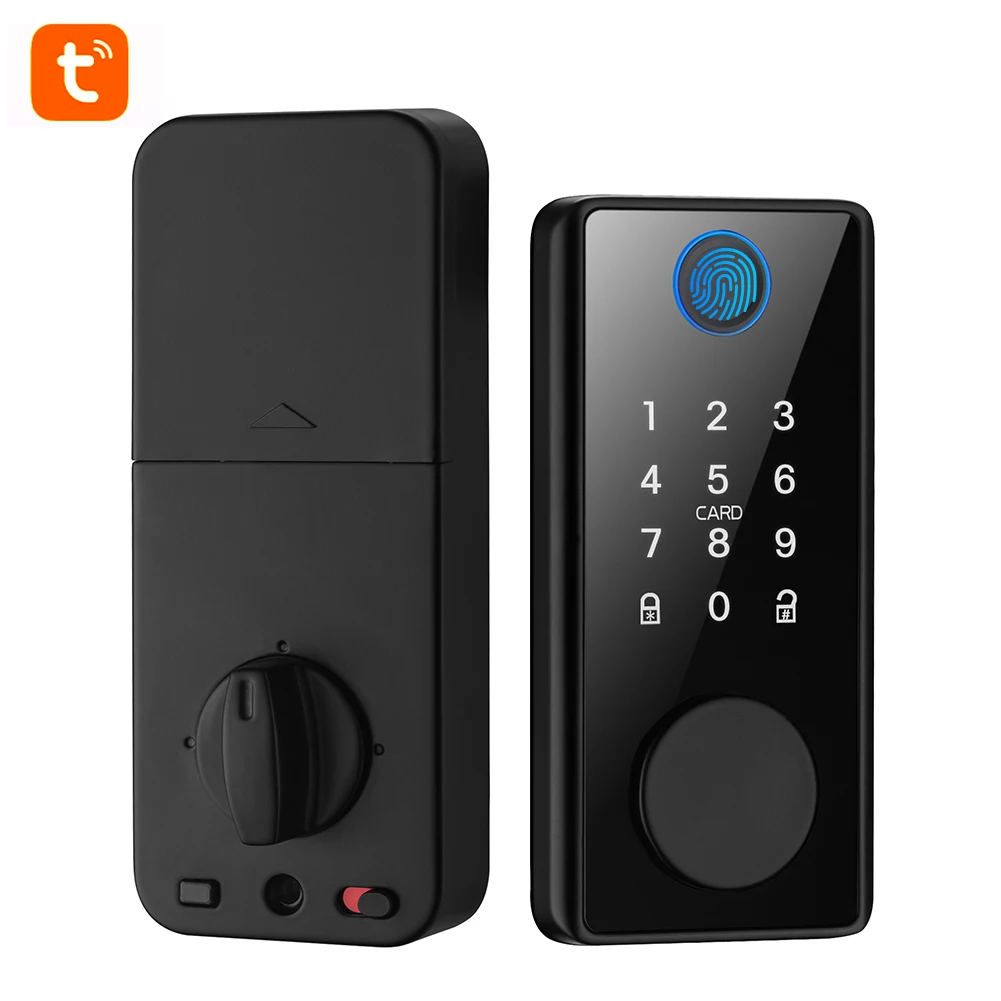 Tuya Wifi Electronic Smart Door Lock with Password Biometric Fingerprint  Security Door Lock Anti Peeping Unlocking Keyless Lock - AliExpress