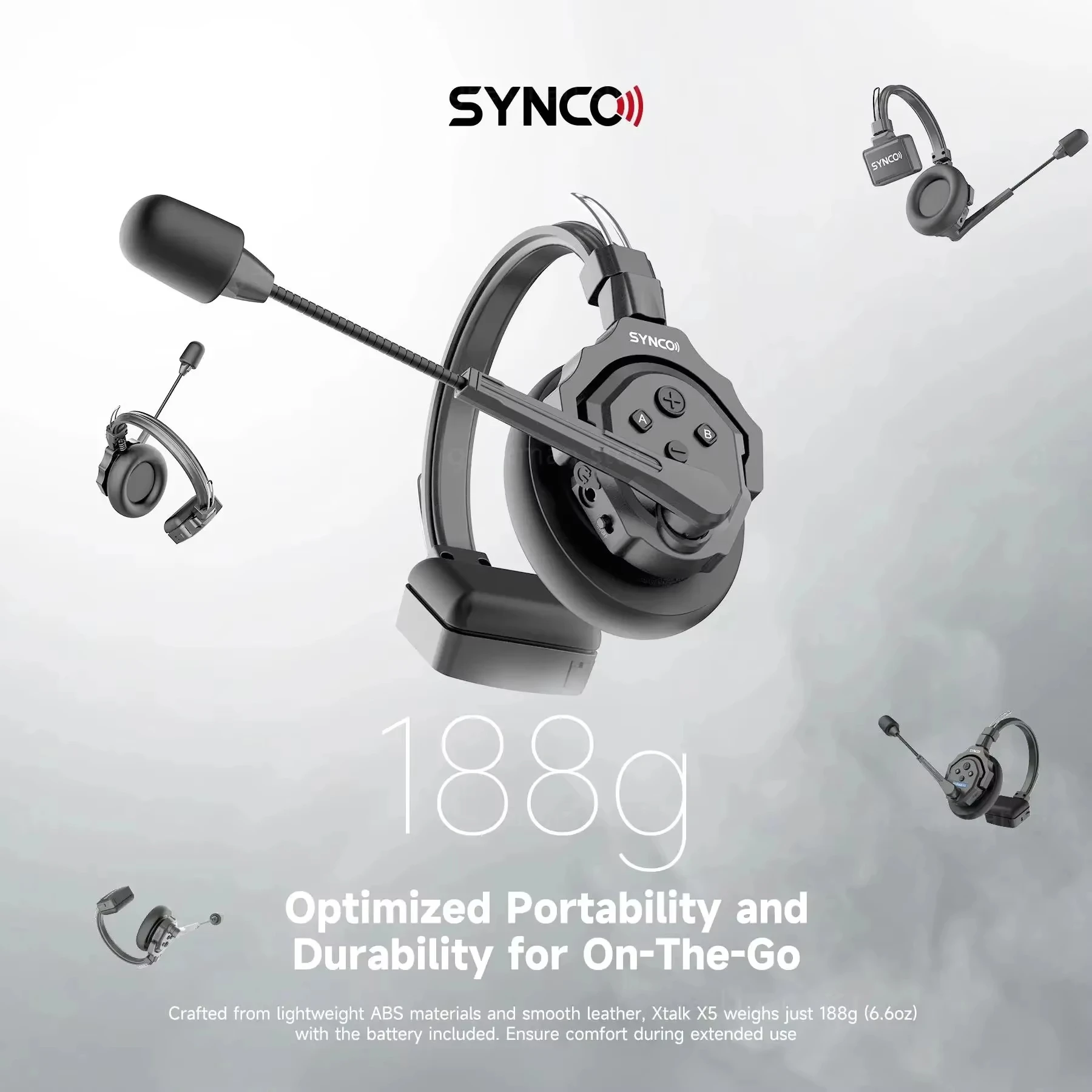 SYNCO Xtalk X1 X2 X5 무선 헤드셋 인터콤 시스템, 2.4GHz 풀 듀플렉스 350M/1148FT 실시간 모니터링 전화 헤드셋