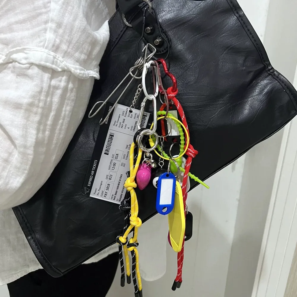 Handmade Korean Charm Colorful Rope Keychain - Y2K Fashion Bag Accessory & Jewelry Gift