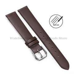 Women's Genuine Leather Watchband - Soft Mini Small Size First Layer Cowhide Strap - 6mm (Brown)