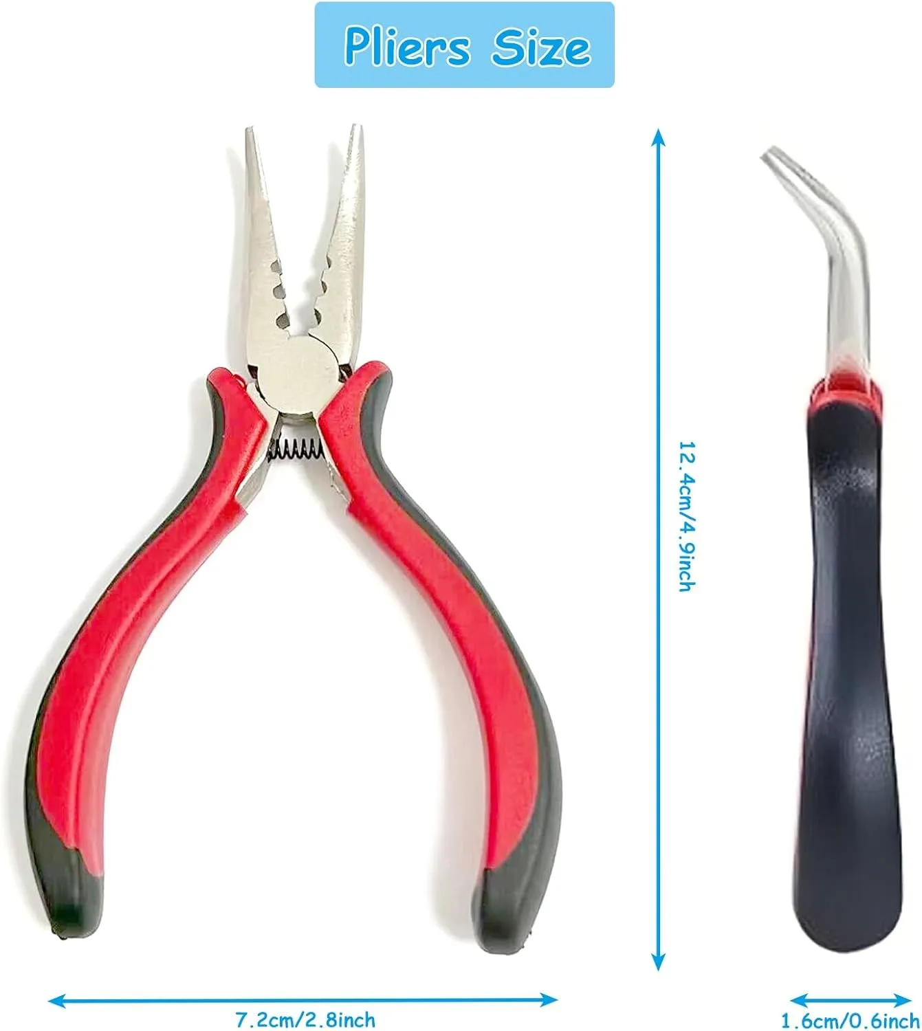 헤어 익스텐션 비즈 도구 키트, 익스텐션 마이크로 풀링 니들, 루프 스레더 및 500개 실리콘 라이닝 마이크로 링